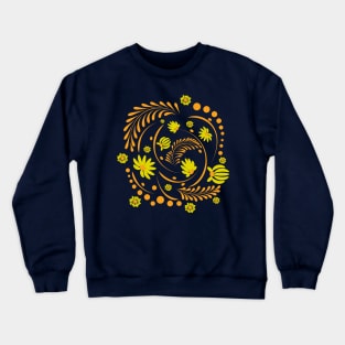 Folk flowers floral art print Flowers abstract art Crewneck Sweatshirt